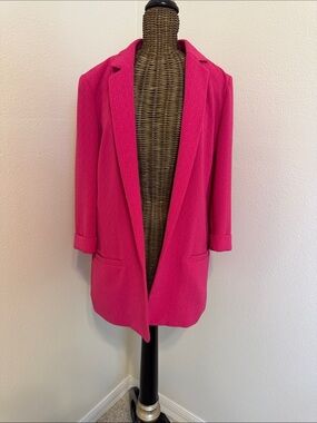 Marks and Spencer Collection Bright Pink Textured Blazer UK 12